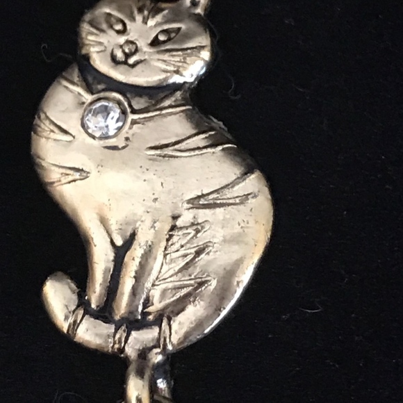 Sitting Cats Gold Toned  Rhinestone Bracelet - Picture 3 of 8